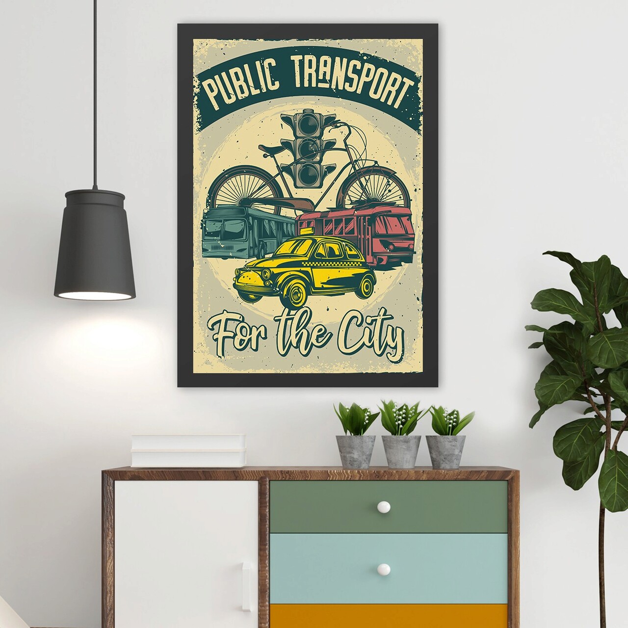 Tablou decorativ, Public Transport (35 x 45), Polistiren, Multicolor - imagine 3